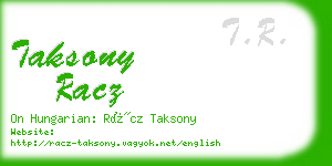 taksony racz business card